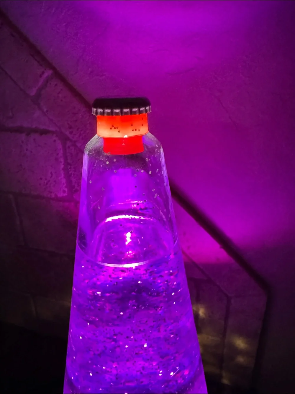 Vintage Original Lava Lite Wizard Glitter Lamp Purple Liquid Moon  Stars Works!